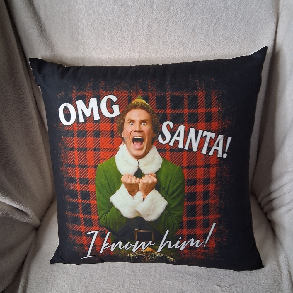 Holiday Cheer Pillow with Elf Design